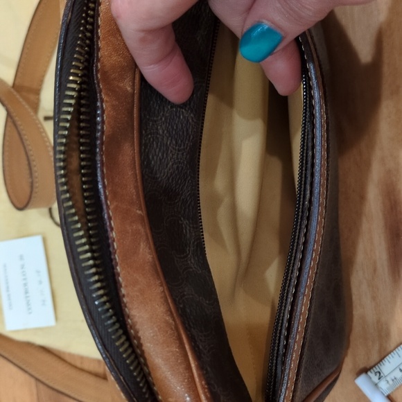 Celine Vintage Macadam Dark Crossbody Purse With Dust Bag Callouts - Picture 16 of 17